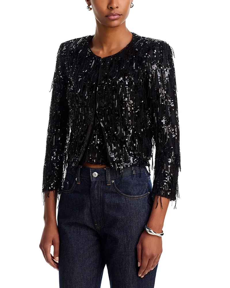 Adalee Sequin Fringe Jacket by Generation Love