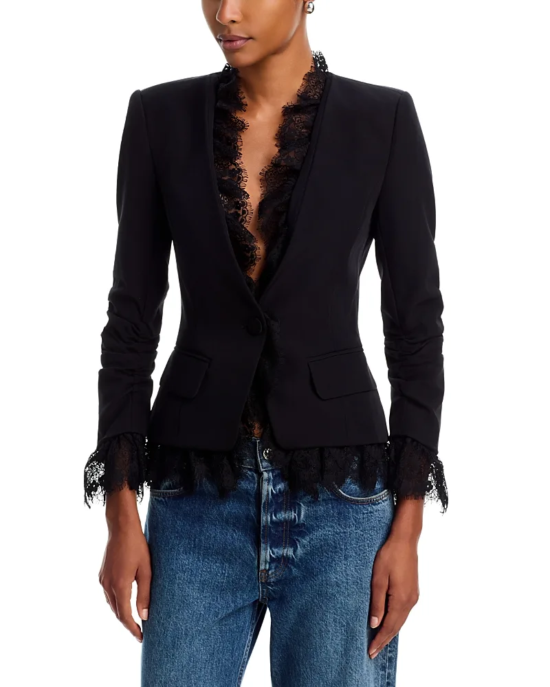 Faye Lace Trim Crepe Jacket by Generation Love