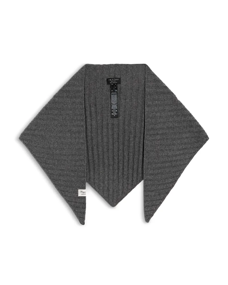 Cassidy Triangle Ribbed Cashmere Scarf
