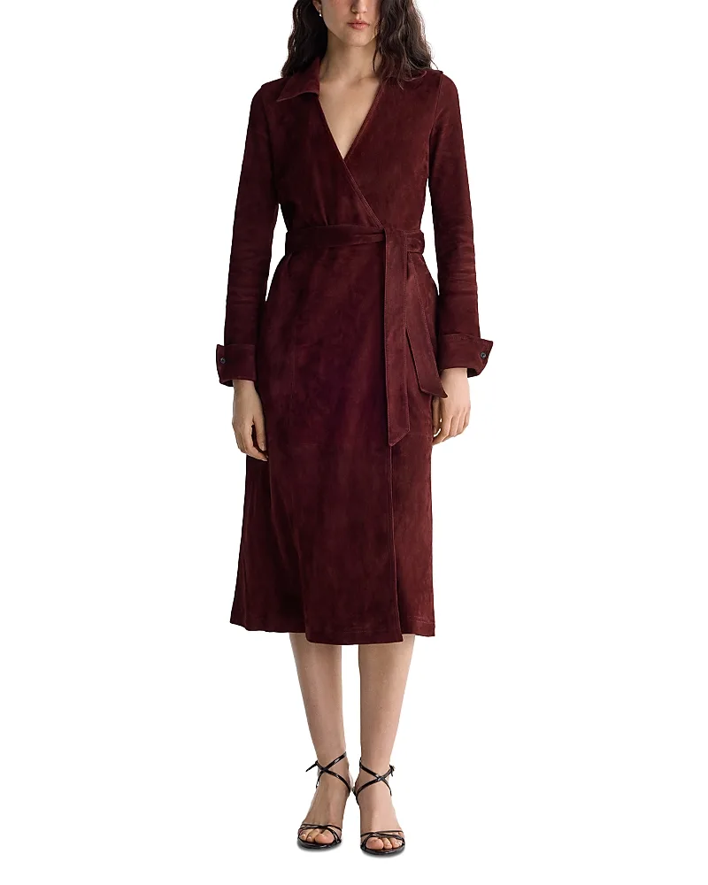 Antonia Suede Wrap Dress by Diane Von Furstenberg