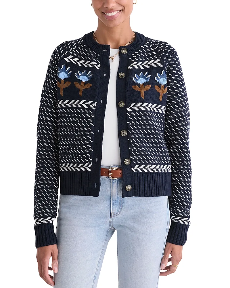 Katie Intarsia Cotton Cardigan by Vineyard Vines