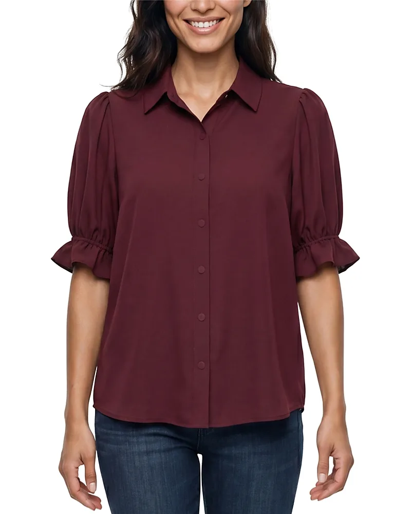 Elbow Puff Sleeve Top by Liverpool Los Angeles