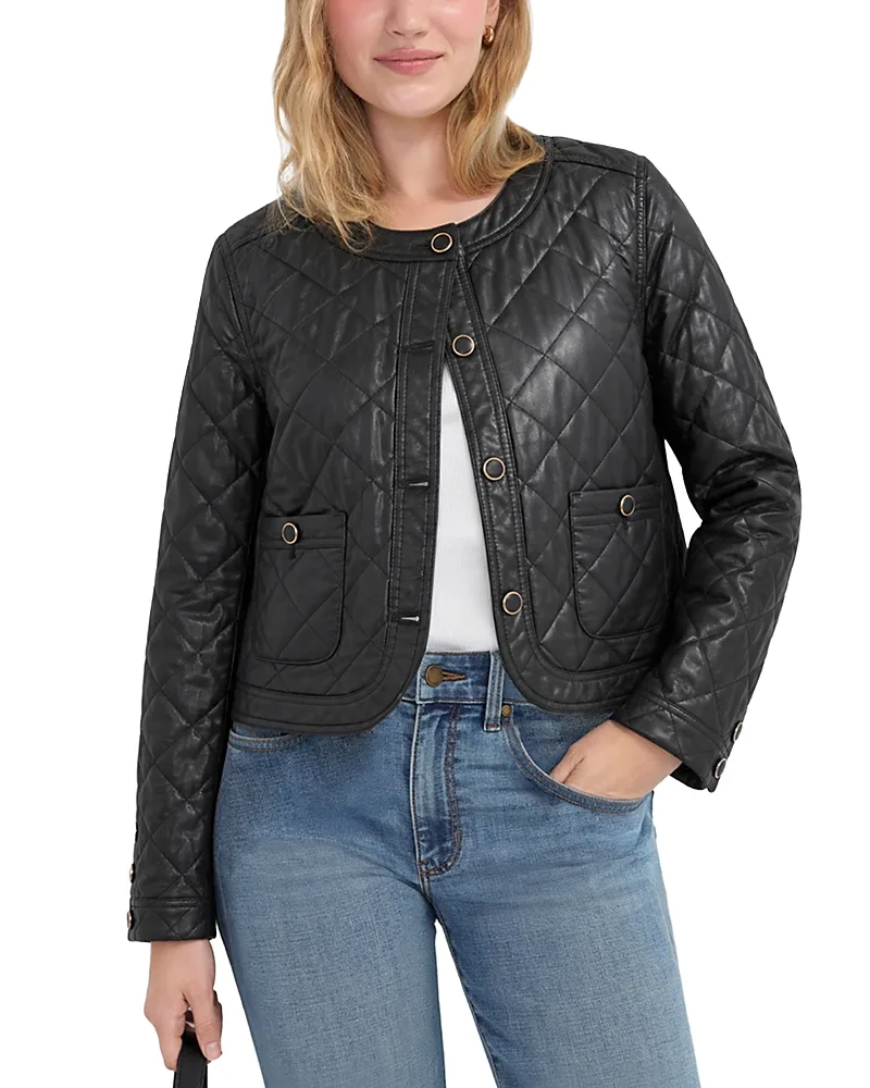 Quilted Collarless Jacket by Liverpool Los Angeles