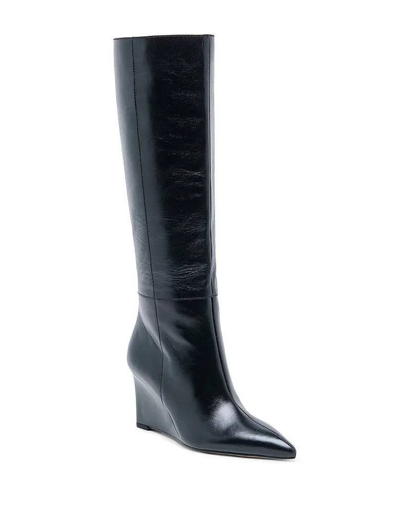 Emila Leather Knee High Wedge Boots by Dolce Vita