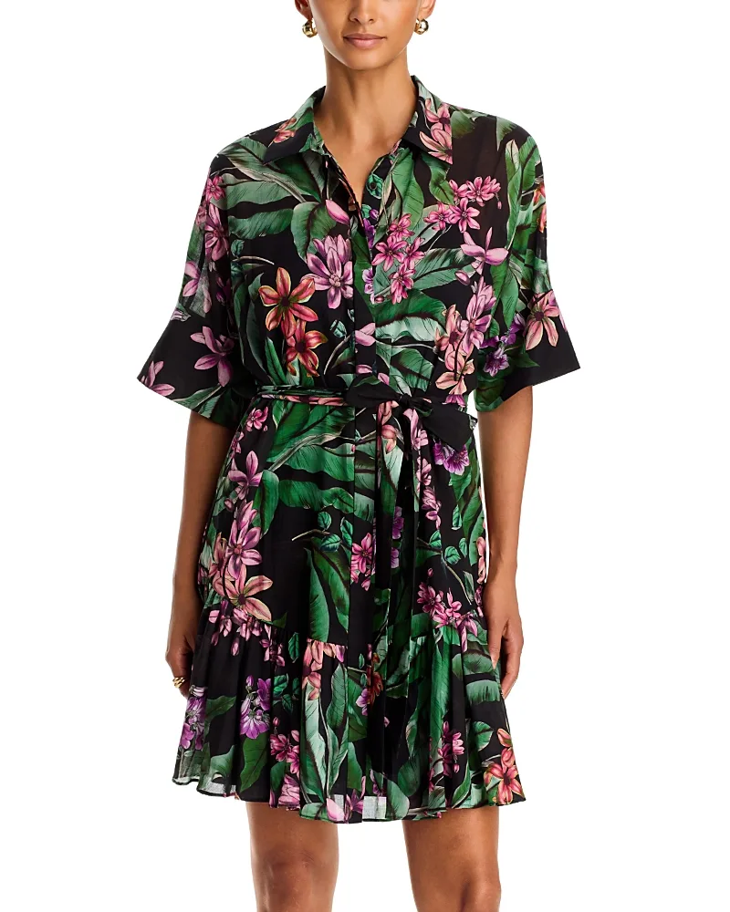 Pierre Printed Tie Waist Mini Dress by Kobi Halperin