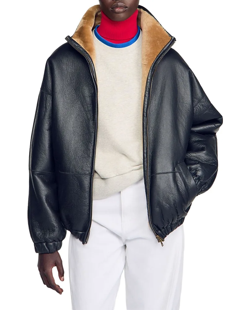 Jordan Oversized Shearling Jacket by Sandro