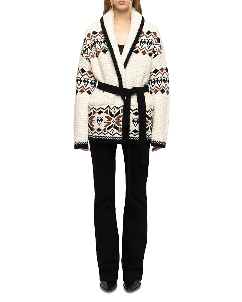 Wool & Cashmere Erra Lc Friezes Fair Isle Coat by Zadig & Voltaire