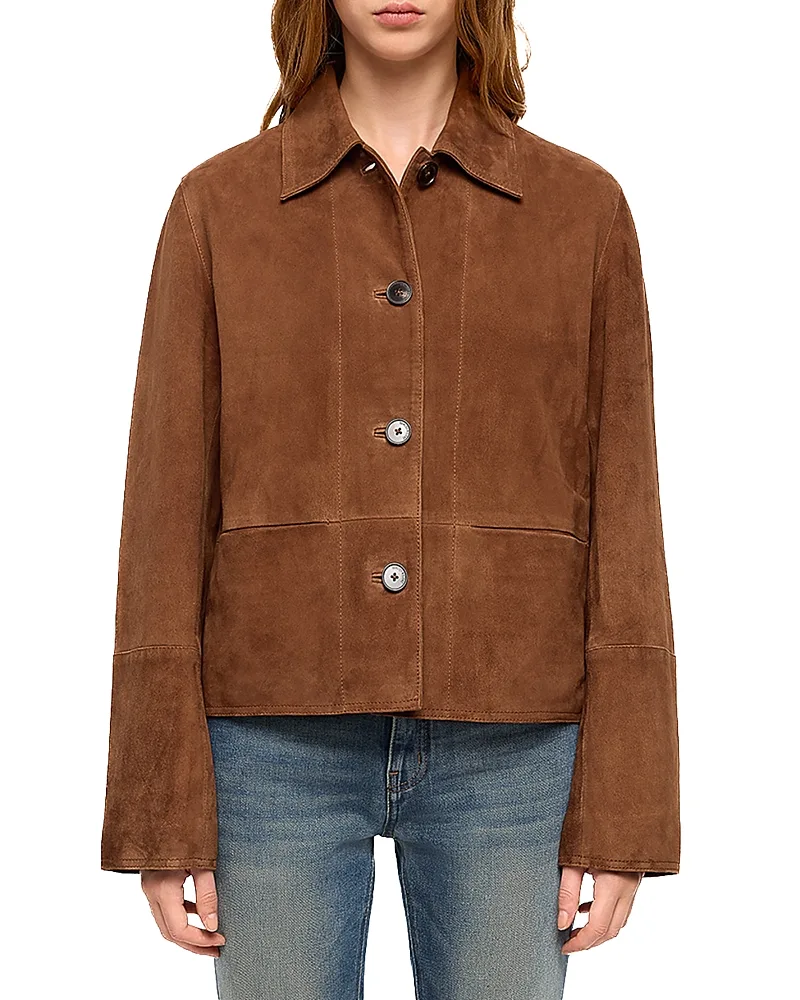 Lessa Suede Button Front Jacket by Zadig & Voltaire
