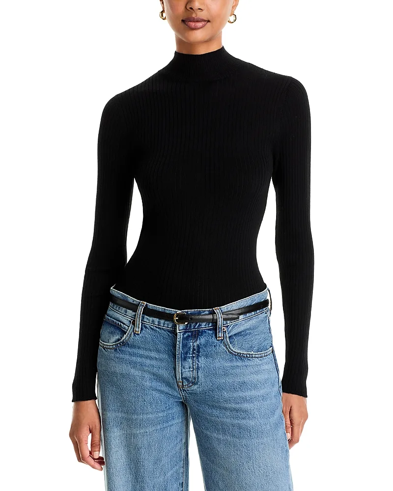 Filatures Merino Wool Rib Knit Turtleneck Sweater