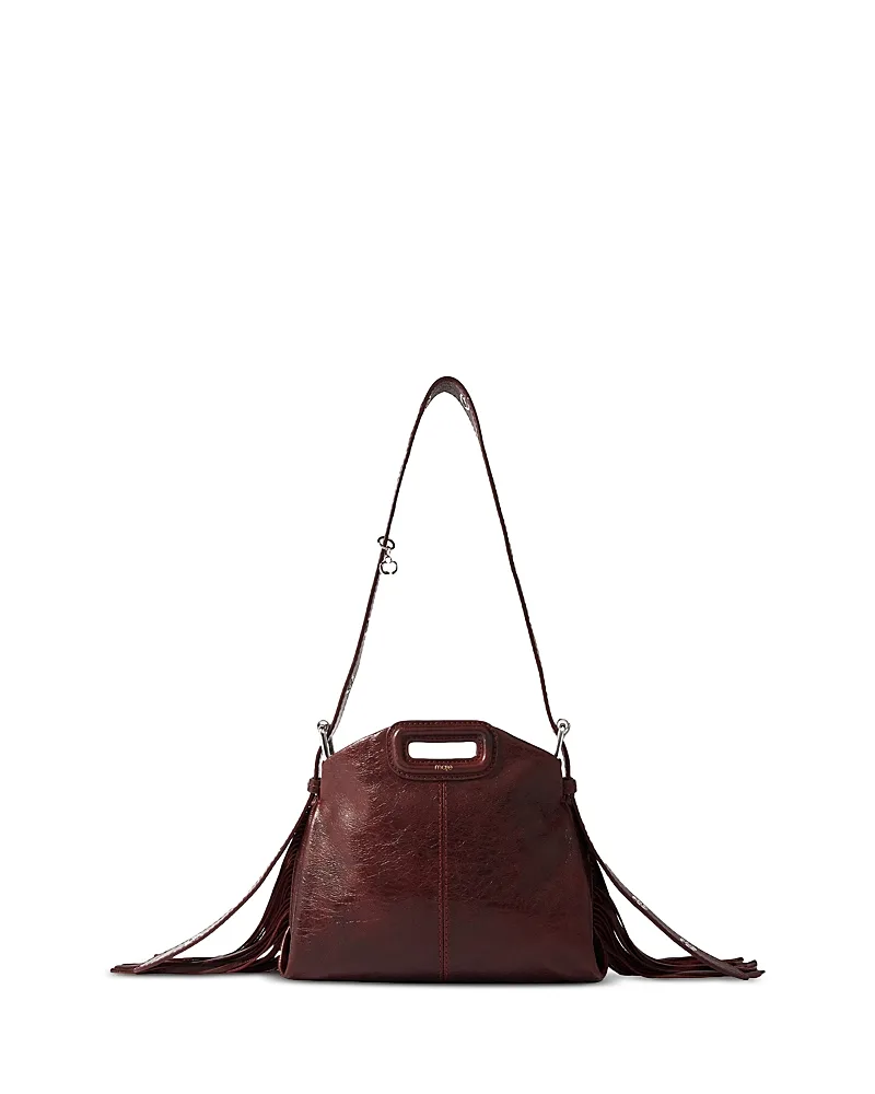 Miss M Mini Crackled Leather Crossbody by Maje