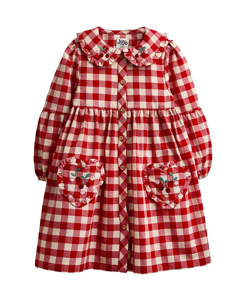 JoJo Maman Bebe Embroidered Heart Pocket Collared Dress by bebe