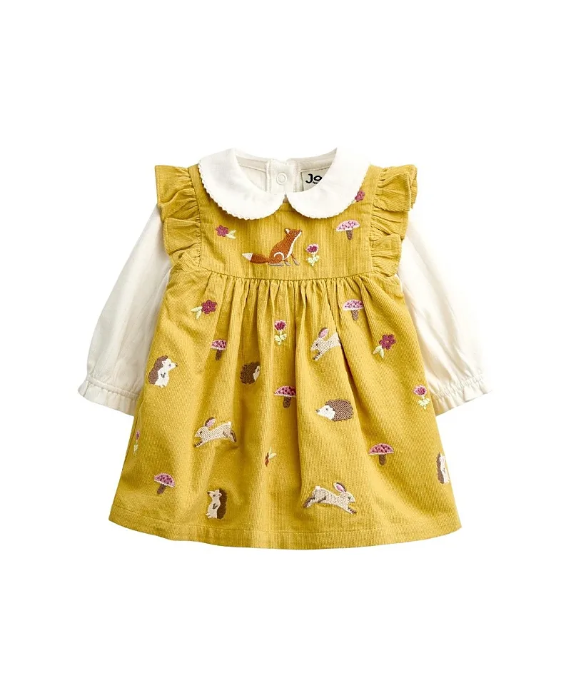 JoJo Maman Bebe Embroidered Dress and Bodysuit Set by bebe