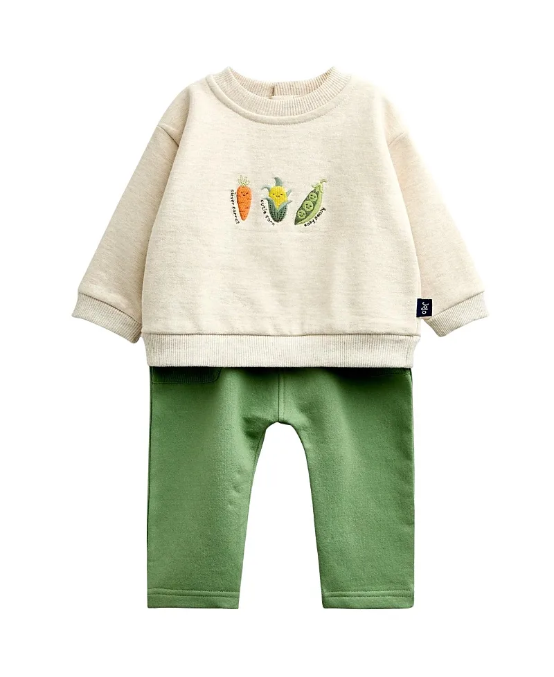JoJo Maman Bebe Embroidered Sweatshirt & Trouser Set by bebe