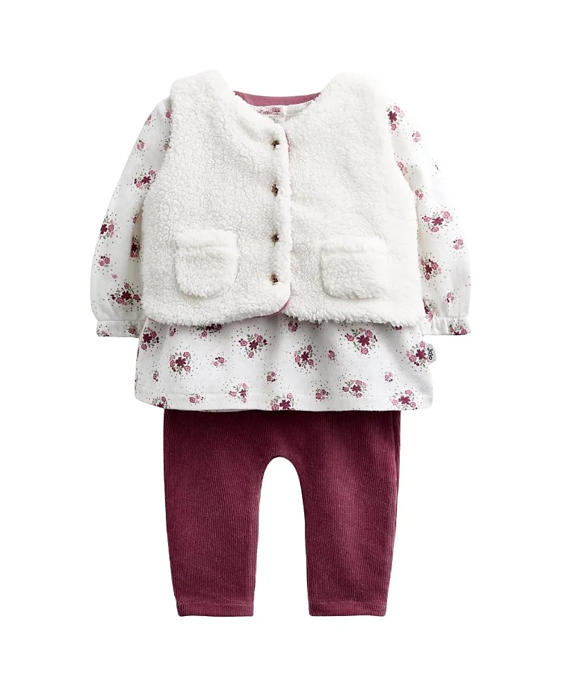 JoJo Maman Bebe 3-Piece Gilet Top and Bottoms Set by bebe