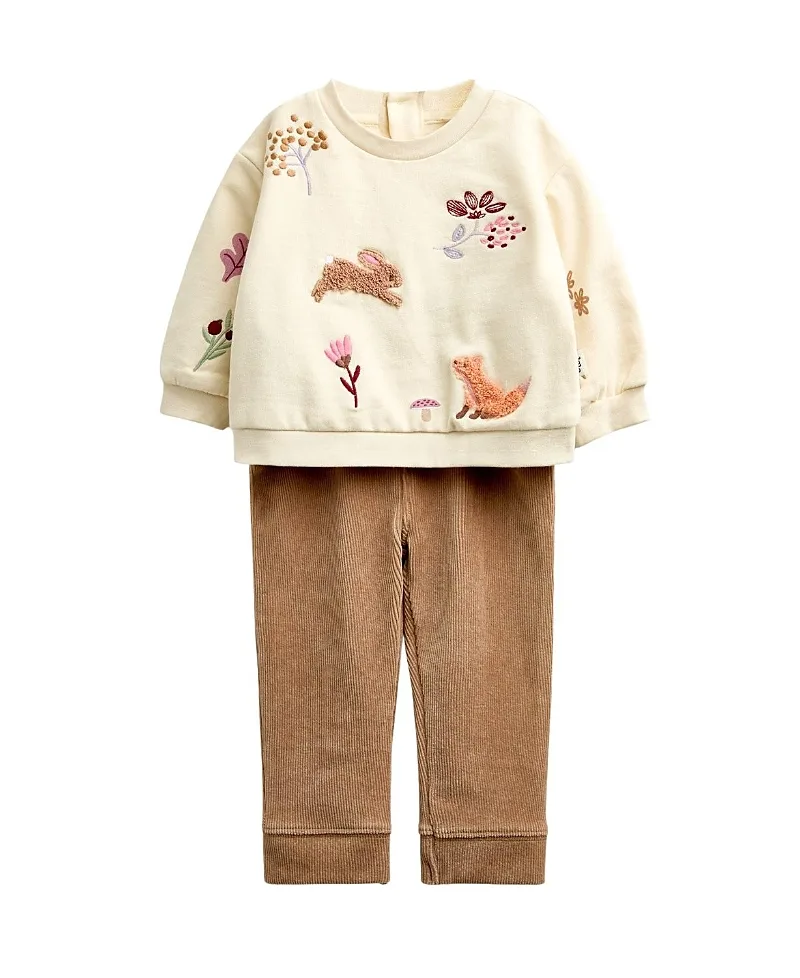 JoJo Maman Bebe Embroidered Sweatshirt & Leggings Set by bebe
