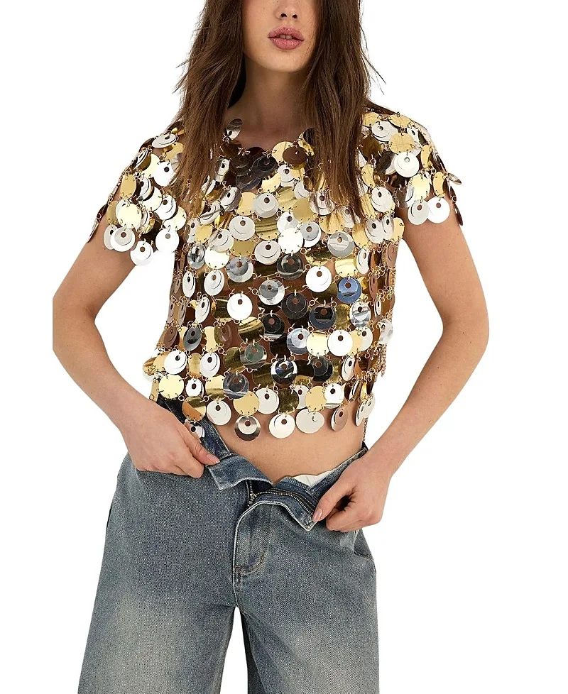 Chainmail Disc Short Sleeve Top by Nasty Gal
