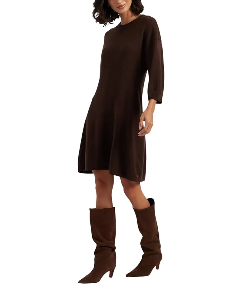 Chinti & Parker Wool-Cashmere Wide-Sleeve Dress