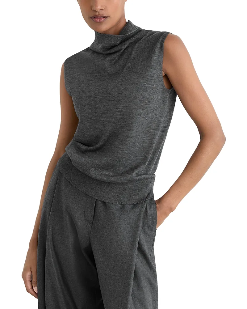 Honey Wool Funnel Neck Sweater by Reiss