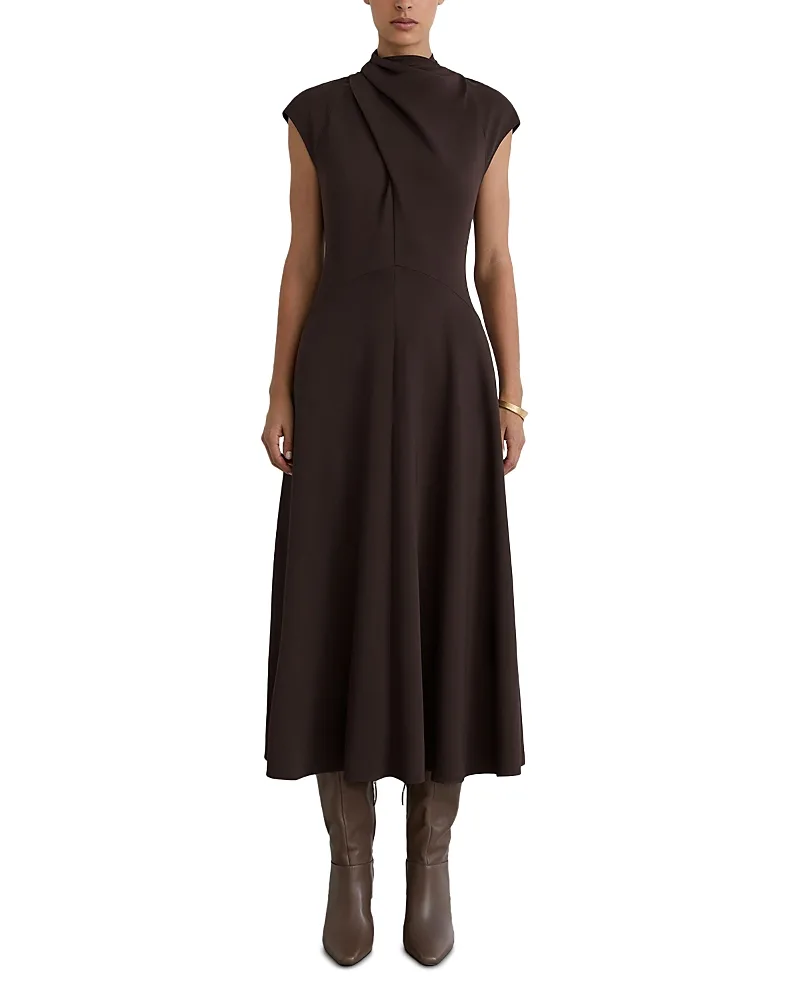 High Neck Midi Dress by Reiss