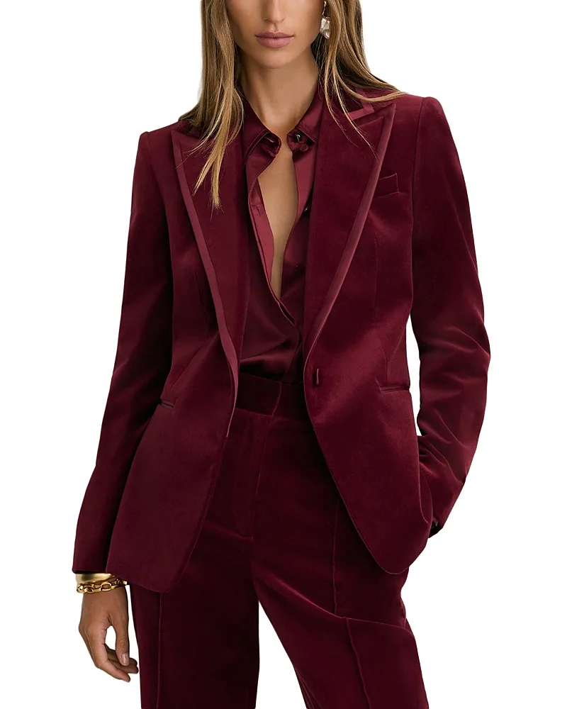 Single Breasted Velvet Blazer by Reiss