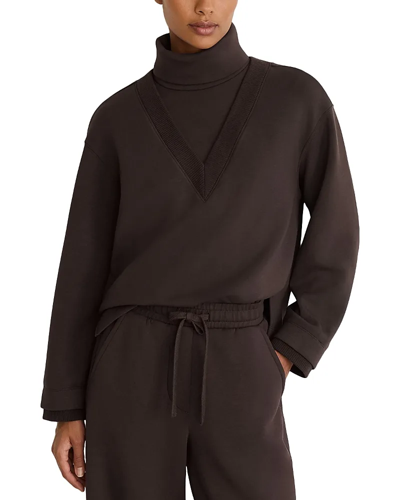 Abigail Double Layer Cowl Neck Sweatshirt by Reiss