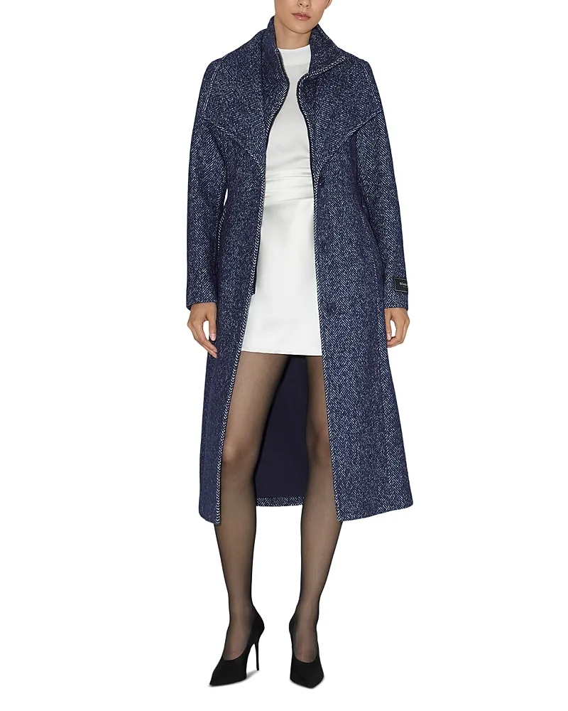 Ilana-H Herringbone Long Coat by Soia & Kyo