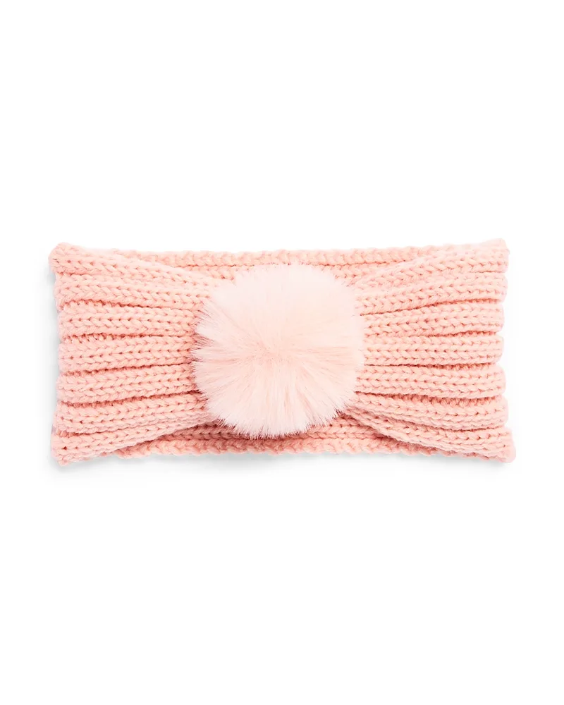 Knit Headband with Faux Fur Pom by Surell