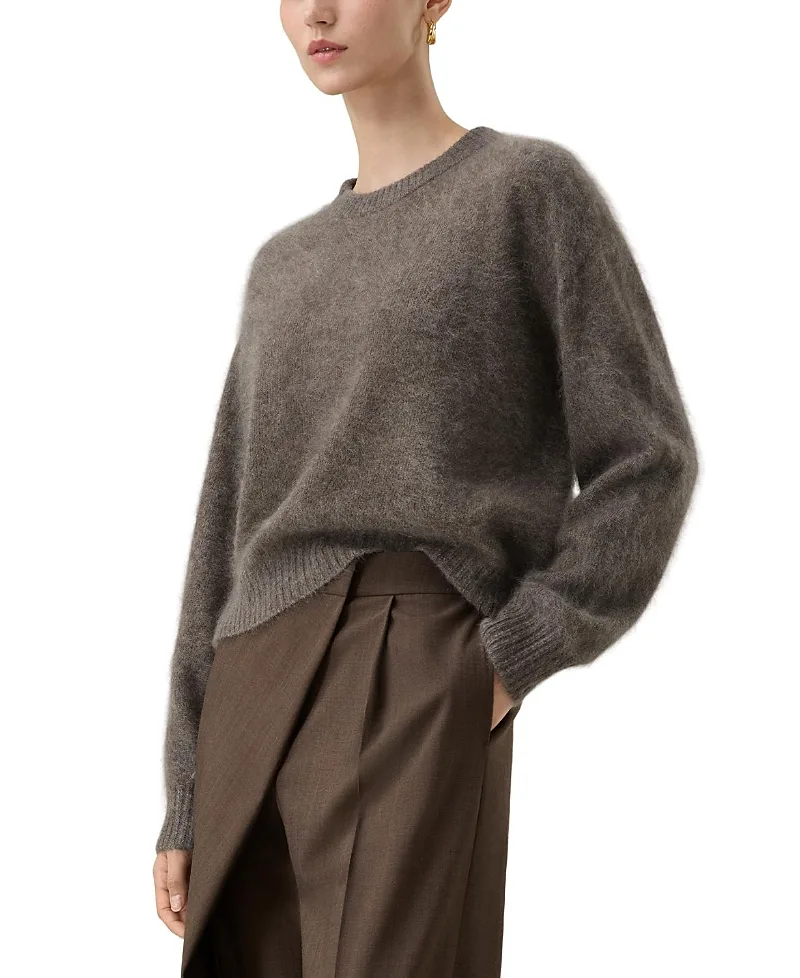 Brushed Two Tone Seamless Cashmere Sweater by Lilysilk