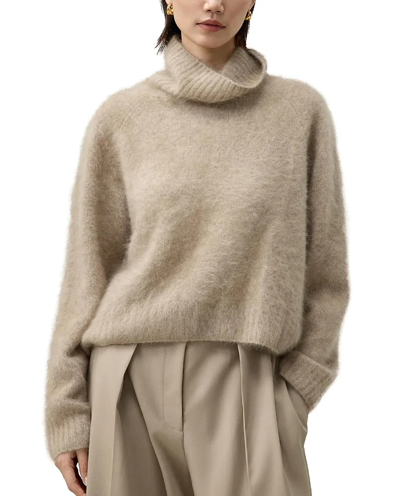 Brushed Cashmere Turtleneck Sweater