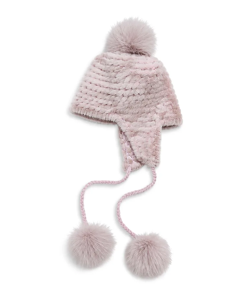 Faux Fur Pom Pom Trapper Hat by Jocelyn