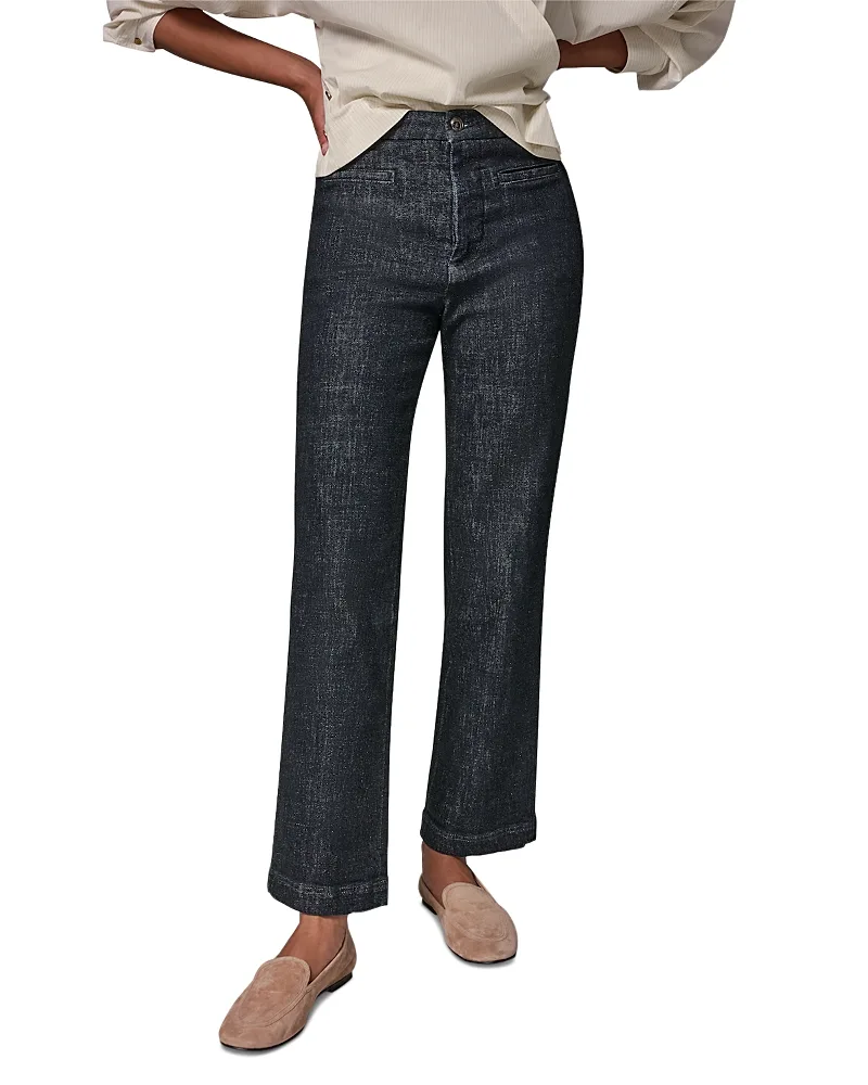 The Ren Cotton Stretch High Rise Straight Pants by Donna Karan Weekend