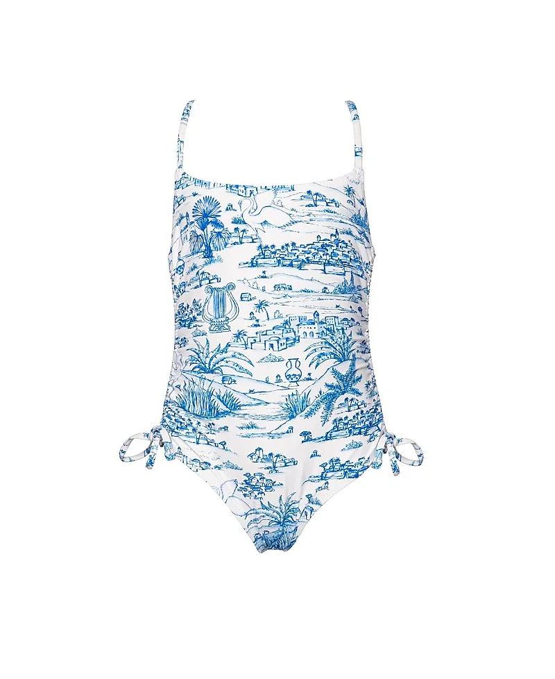 Summer Toile Criss Cross Back Adjustable One Piece Swimsuit by Gottex