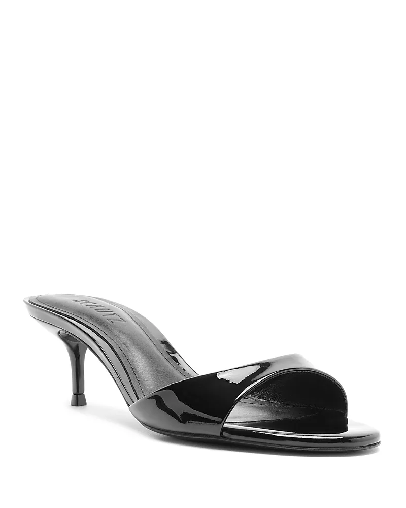 Sally Patent Leather Mid Heel Sandals