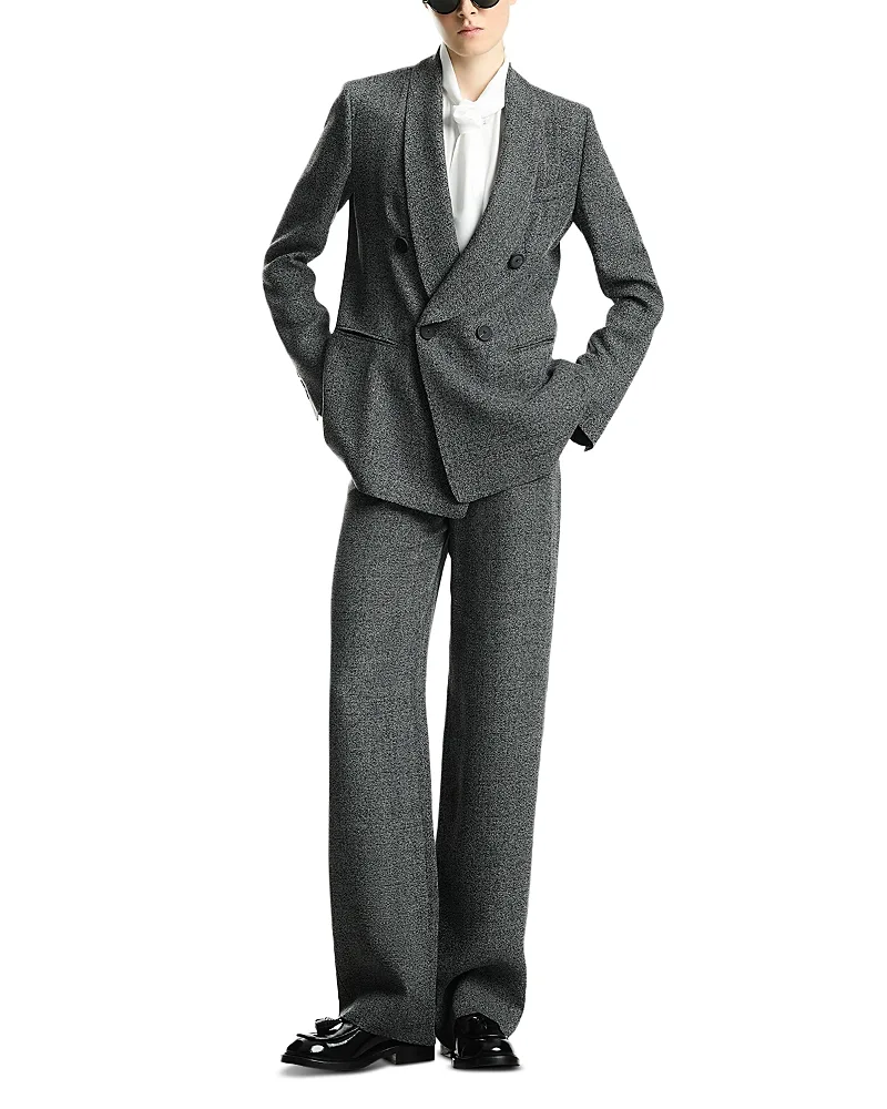 Emporio Armani Wide Leg Melange Pants by Armani