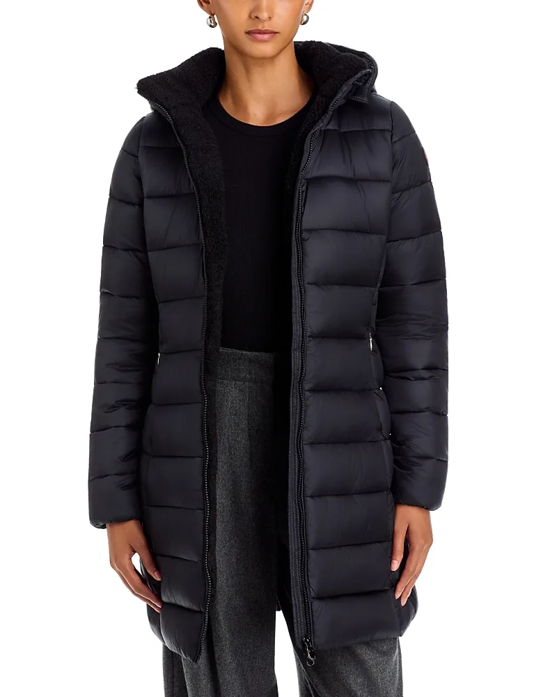 Clelia Faux Fur Trim Hooded Puffer Coat