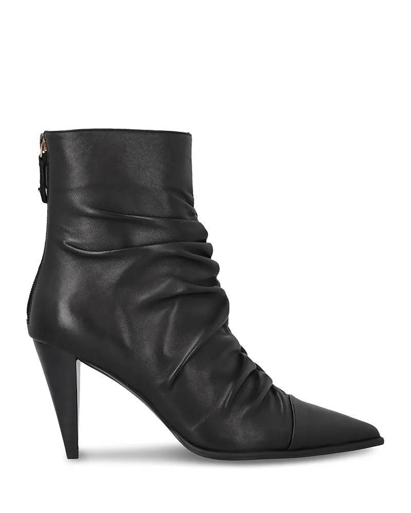 Vane Ruched Leather Ankle Boots