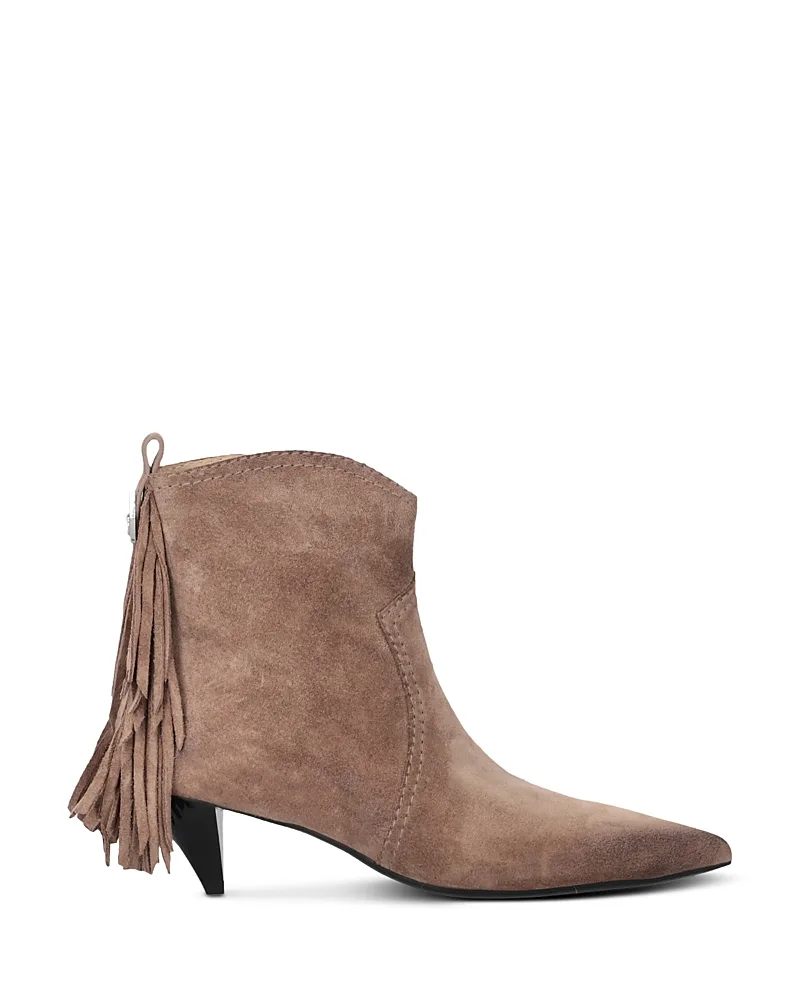 Didi Fringed Leather Ankle Boots by Pinko