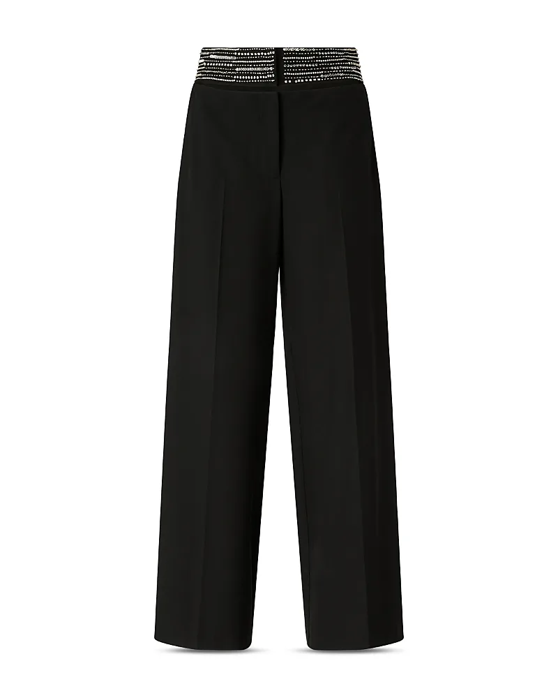 Mercedes Tech Stretch Embellished Waistband Pants by Pinko