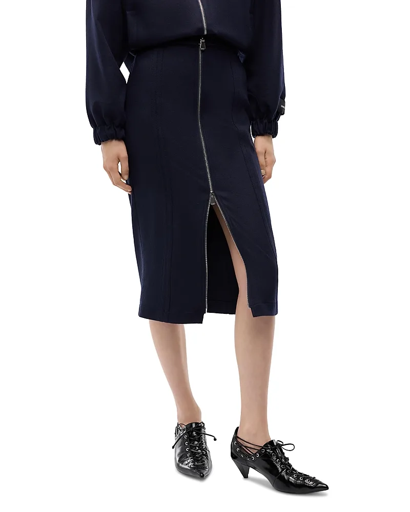 Ginepro Flannel Zip Front Skirt by Pinko