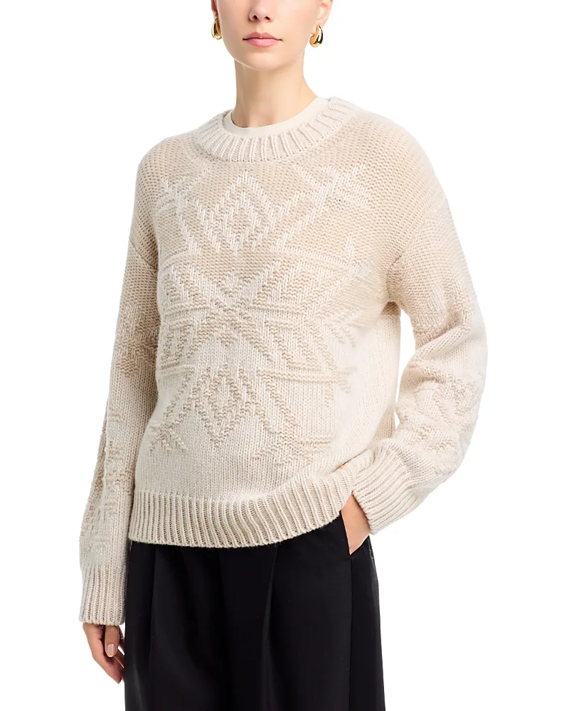 Snowflake Cashmere-Blend Crewneck Sweater by Herno