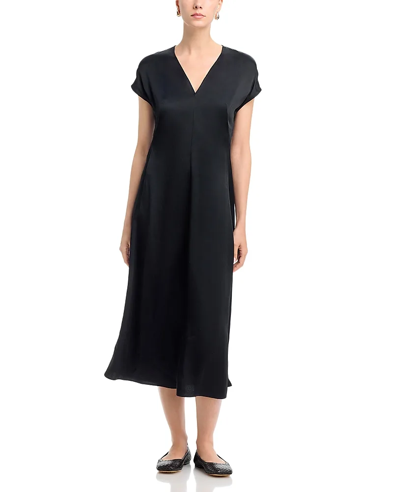 Envers Satin Short Sleeves Dress by Herno
