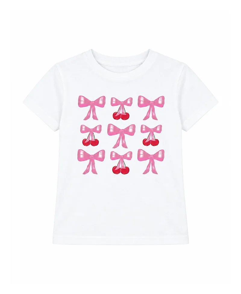 Bows and Cherries Grid Crew Tee by Prince Peter Collection