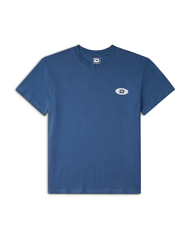 Varsity Graphic Cotton Crewneck Tee - Denim by The Drip Shop