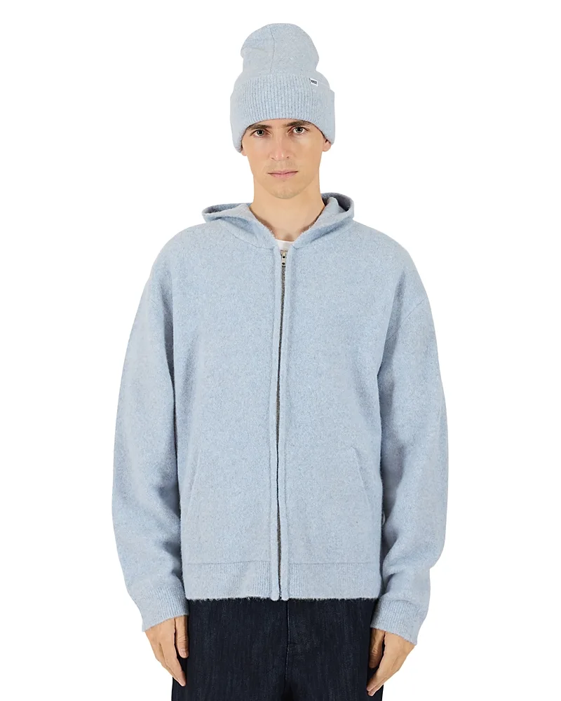 Alpaca Blend Relaxed Zip Up Hoodie by Krost