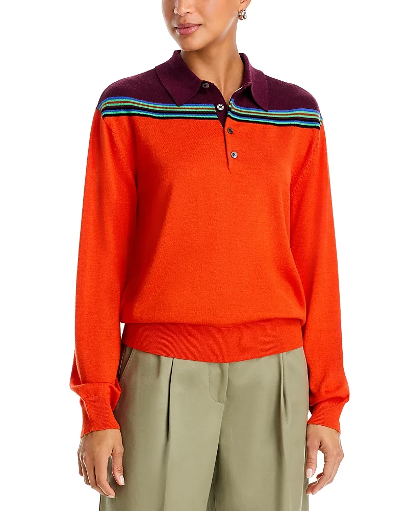 Merino Wool & Silk Polo Sweater by Christopher John Rogers
