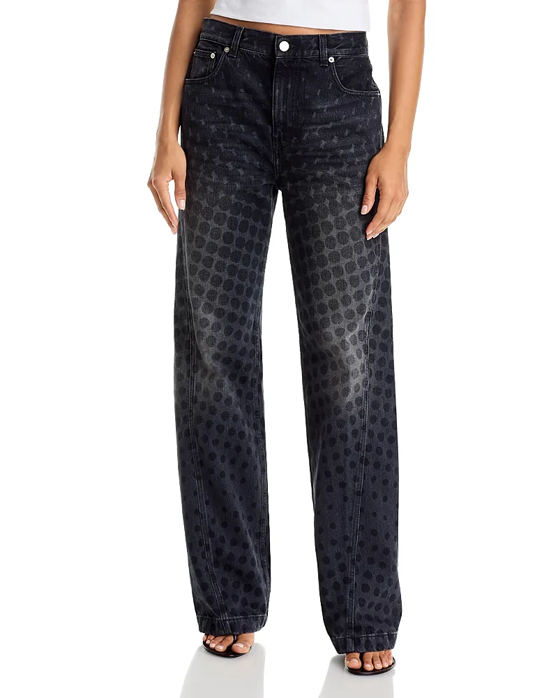 Halftone Wiggle Dot Straight Leg Jeans by Christopher John Rogers