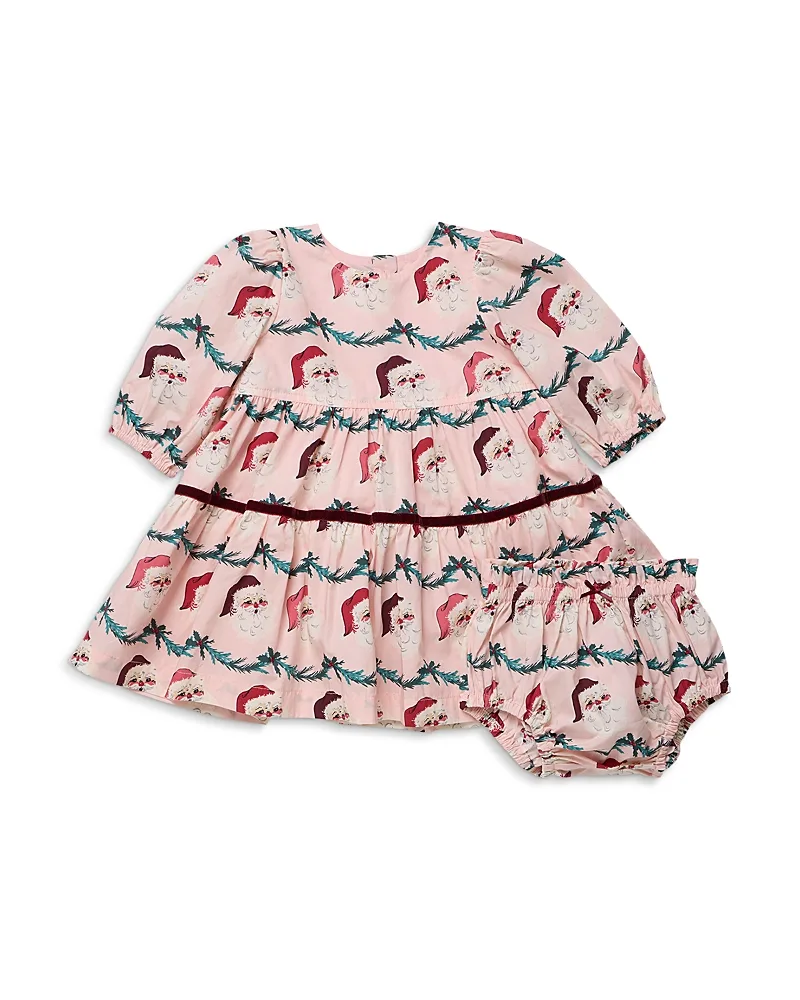 Maribelle Santa Garland Brushed Cotton Dress & Bloomers Set by Pink Chicken