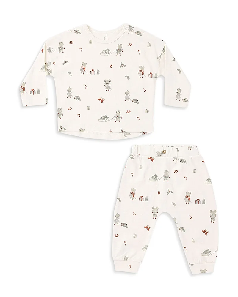 Holiday Mouse Cotton Long Sleeve Tee & Pants Set by Rylee + Cru