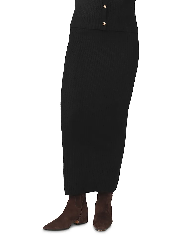Twisted Cable Knit Maxi Skirt by Point