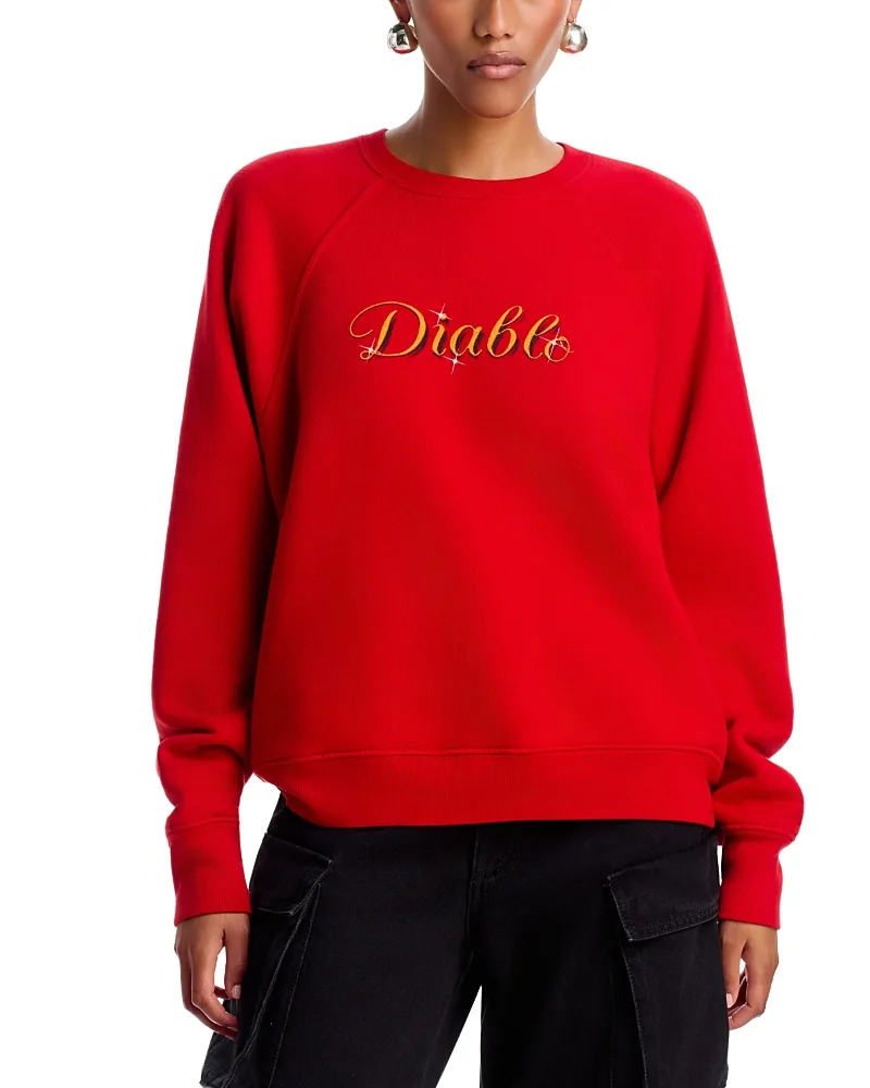 Diablo Raglan Standard Crewneck Sweatshirt by Willy Chavarria